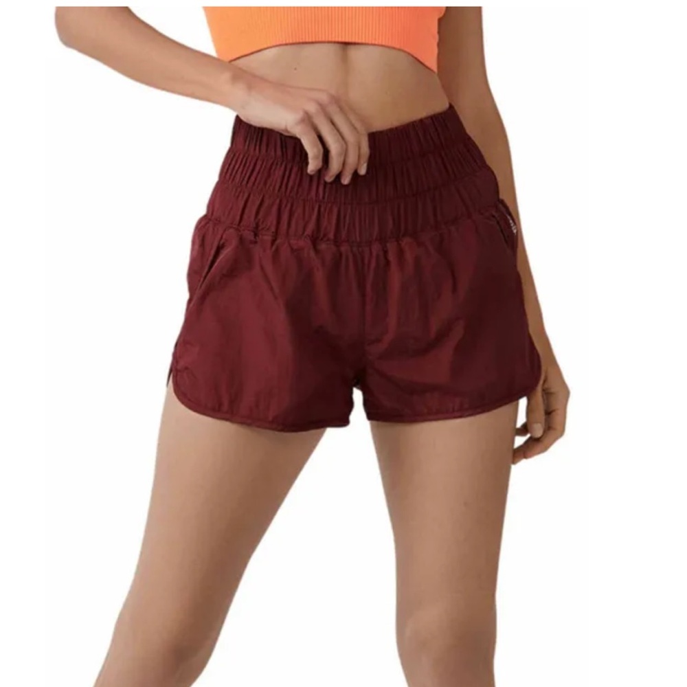 Free People The Way Home Maroon Shorts
